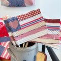 FLAG 2: Scrap Pieced Flag Accent for Planter, Crock Decor, Wreath Add-On