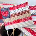 FLAG 4: Scrap Pieced Flag Accent for Planter, Crock Decor, Wreath Add-On