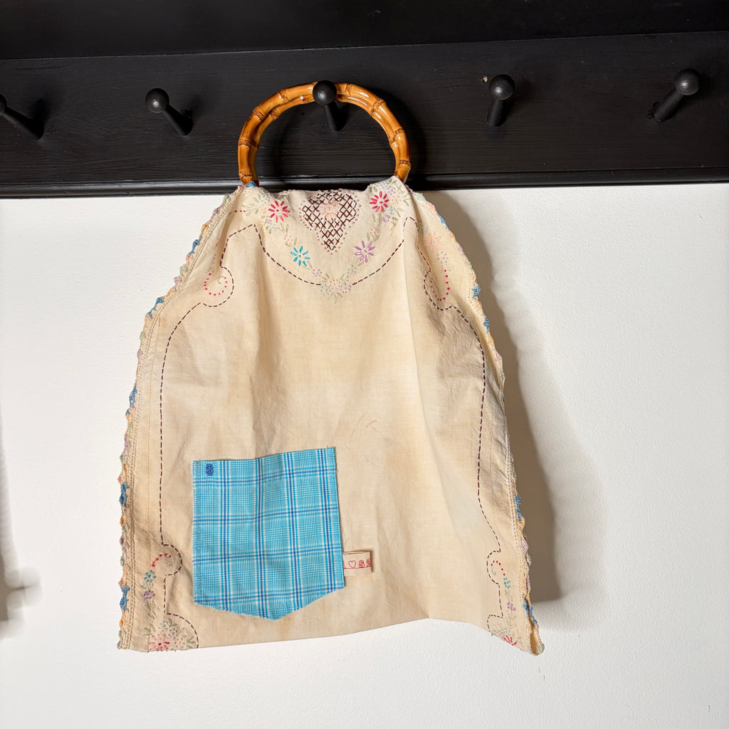 BAG Market Bag Vintage Beige Linen with Handles