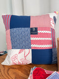 PILLOW American Textile Block and Embroidery Patchwork