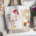BAG Vintage Chicken and Oranges Lined Tote Bag, Market or Book Bag