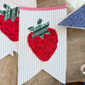 KNOB Quilted Strawberry Banner for Peg Rack, Knob Hanger, Small Home Door Decor