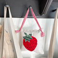 KNOB Stuffed Strawberry Puffs for Peg Rack, Knob Hanger, Small Home Door Decor