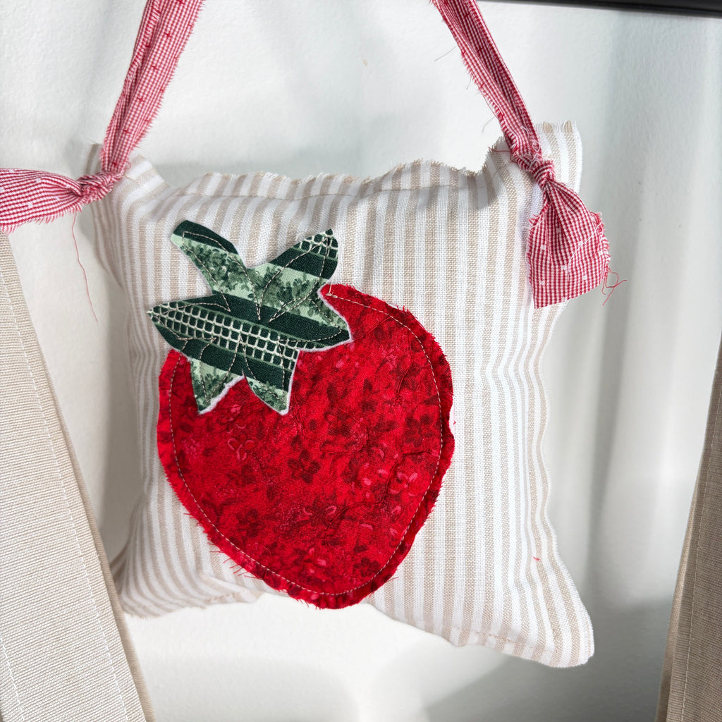 KNOB Stuffed Strawberry Puffs for Peg Rack, Knob Hanger, Small Home Door Decor
