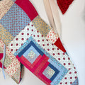 BAG SLING Quilted Log Cabin, Floral Bouquet Carrier, Market Sling