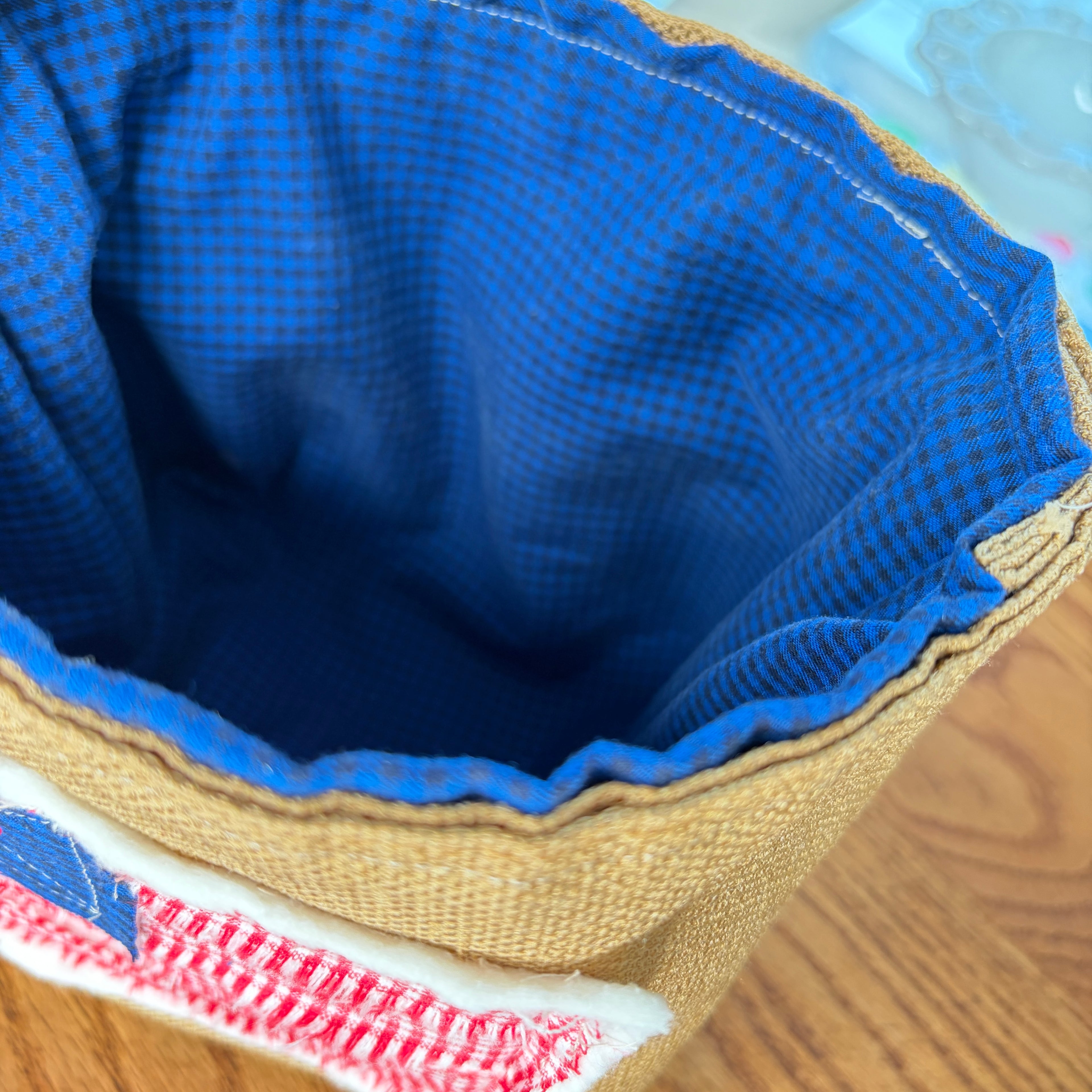 BASKET 2 Americana Boxed Bottom Bucket Organizer, Fabric Storage Basket