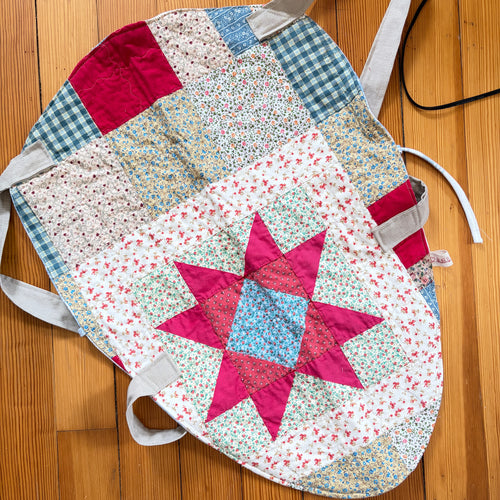 BAG SLING Quilted Star, Floral Bouquet Carrier, Market Sling