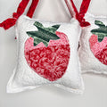 KNOB Quilted Strawberry Puffs for Peg Rack, Knob Hanger, Small Home Door Decor