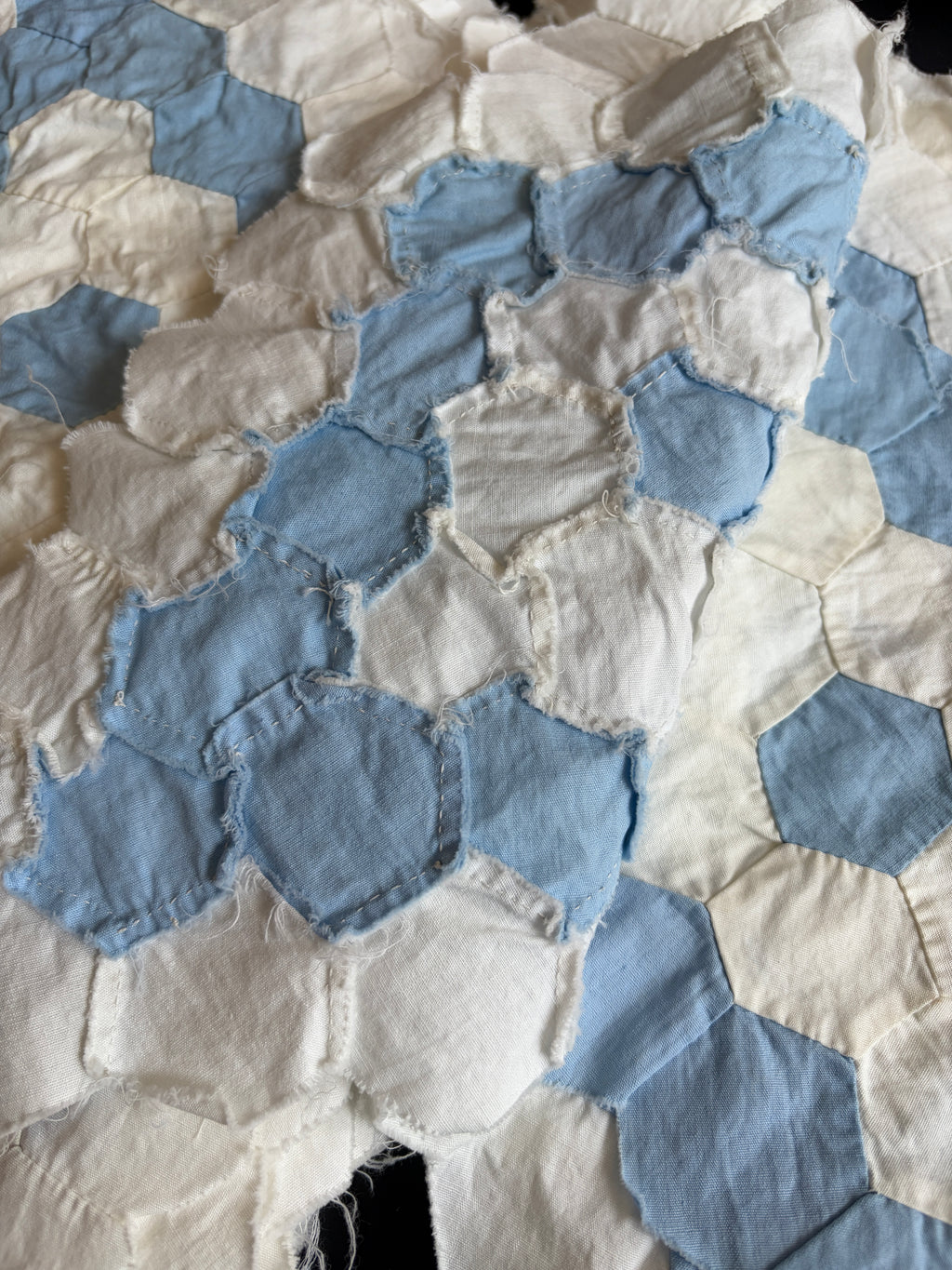 QUILT PIECES, Hand Pieced Blocks "Diamond Field"
