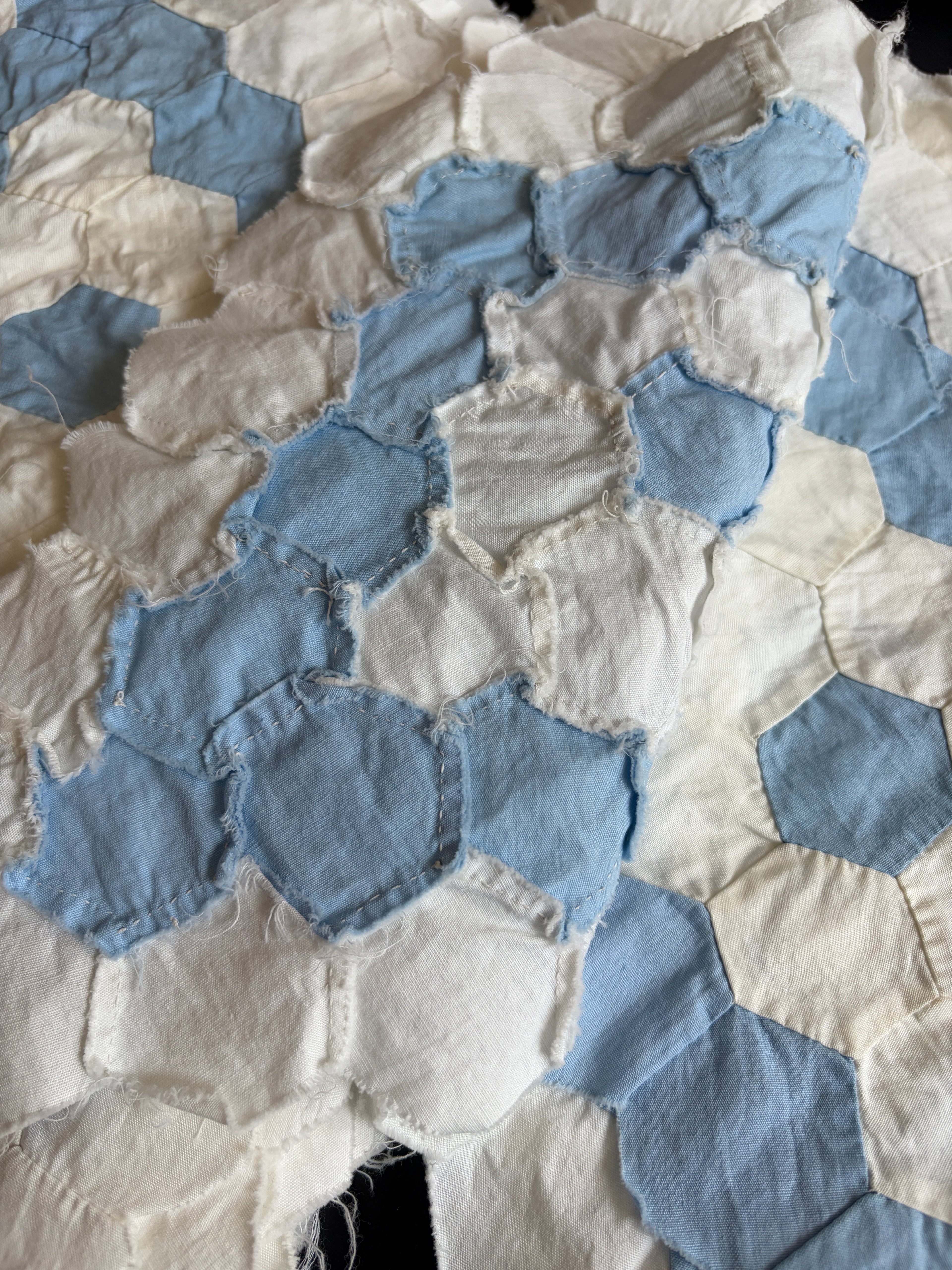 QUILT PIECES, Hand Pieced Blocks "Diamond Field"