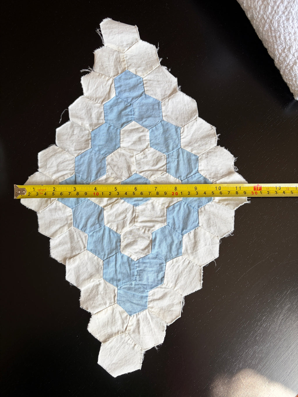 QUILT PIECES, Hand Pieced Blocks "Diamond Field"