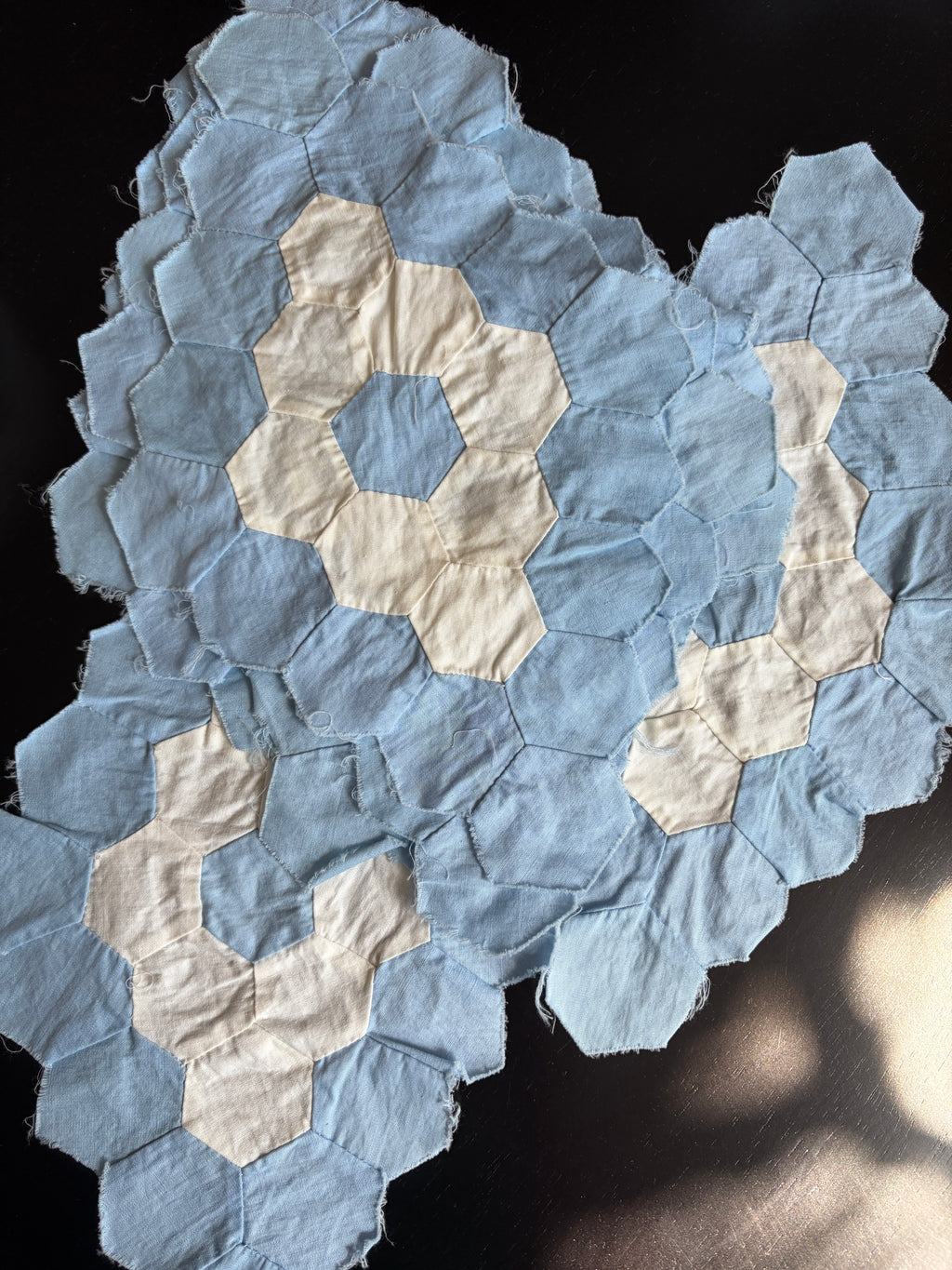 QUILT PIECES, Hand Pieced Blocks "Diamond Field"