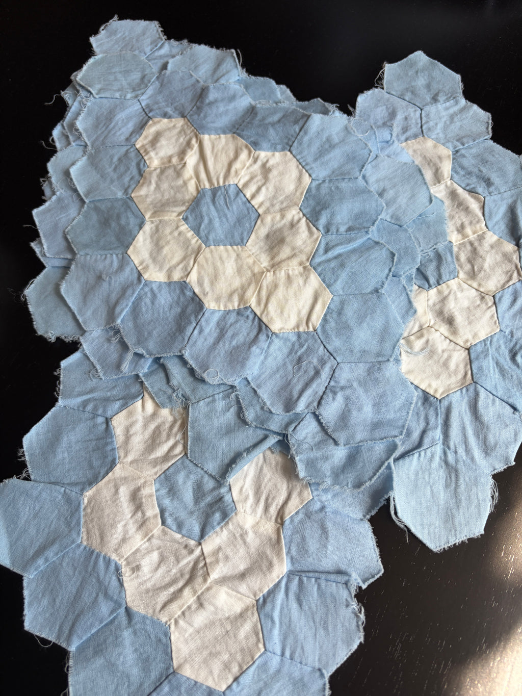 QUILT PIECES, Hand Pieced Blocks "Diamond Field"