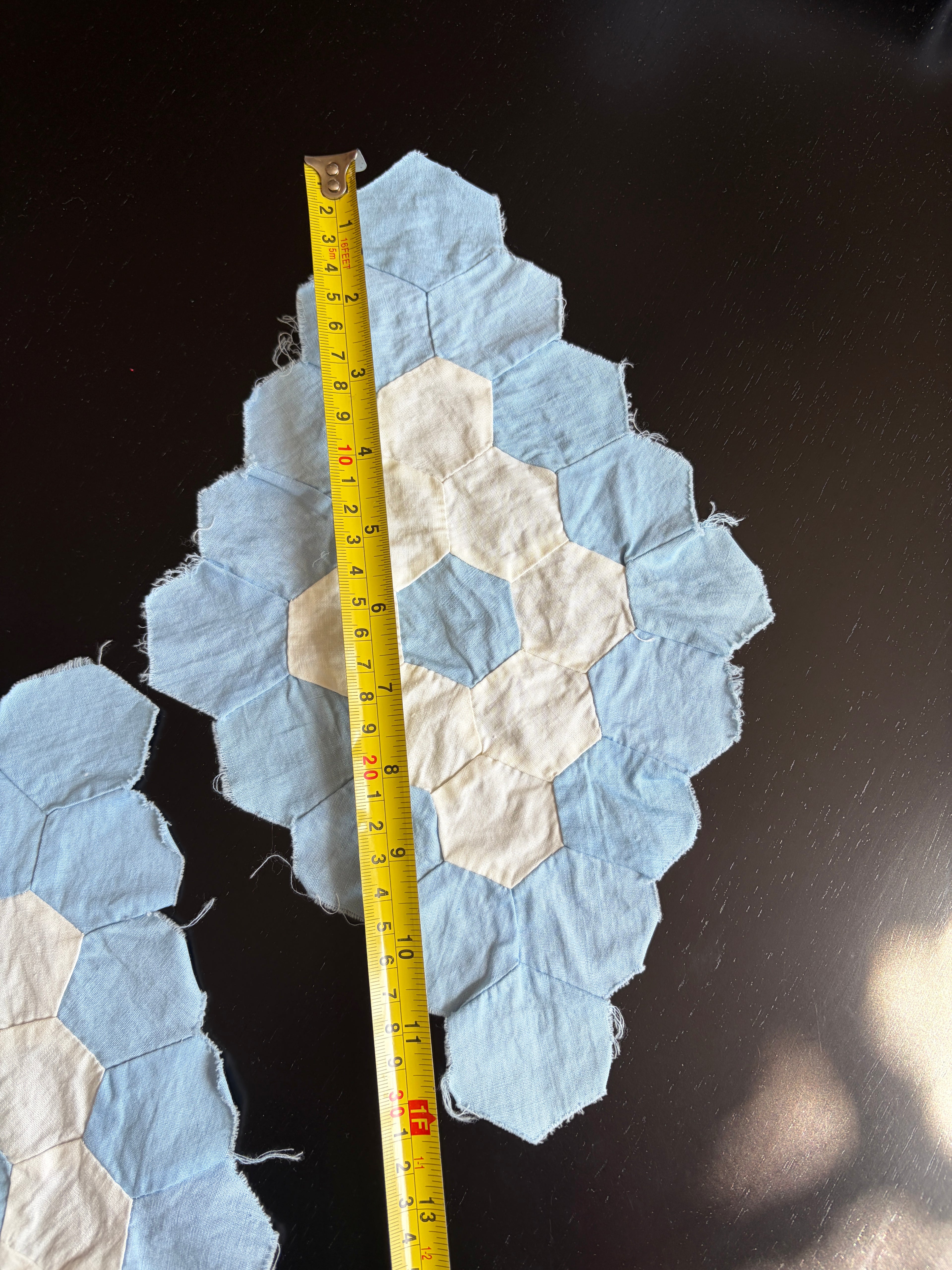 QUILT PIECES, Hand Pieced Blocks "Diamond Field"