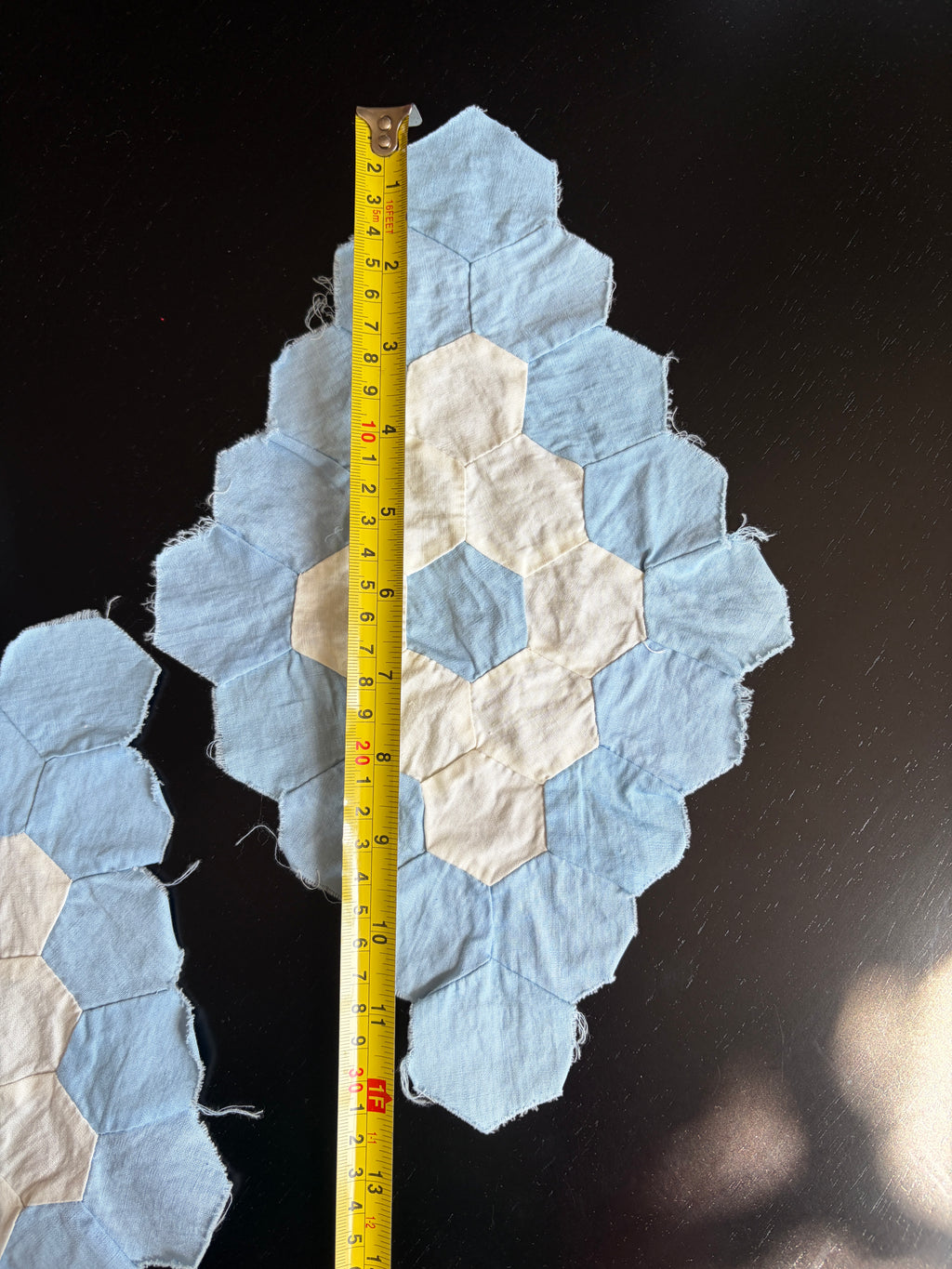 QUILT PIECES, Hand Pieced Blocks "Diamond Field"