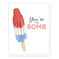 Summer Fun, Bomb Pop Summer Popsicle, You're the Bomb Watercolor Greeting Card