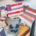 FLAG 5: Scrap Pieced Flag Accent for Planter, Crock Decor, Wreath Add-On