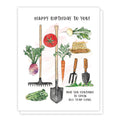 Garden Lover Inspired Happy Birthday Watercolor Greeting Card