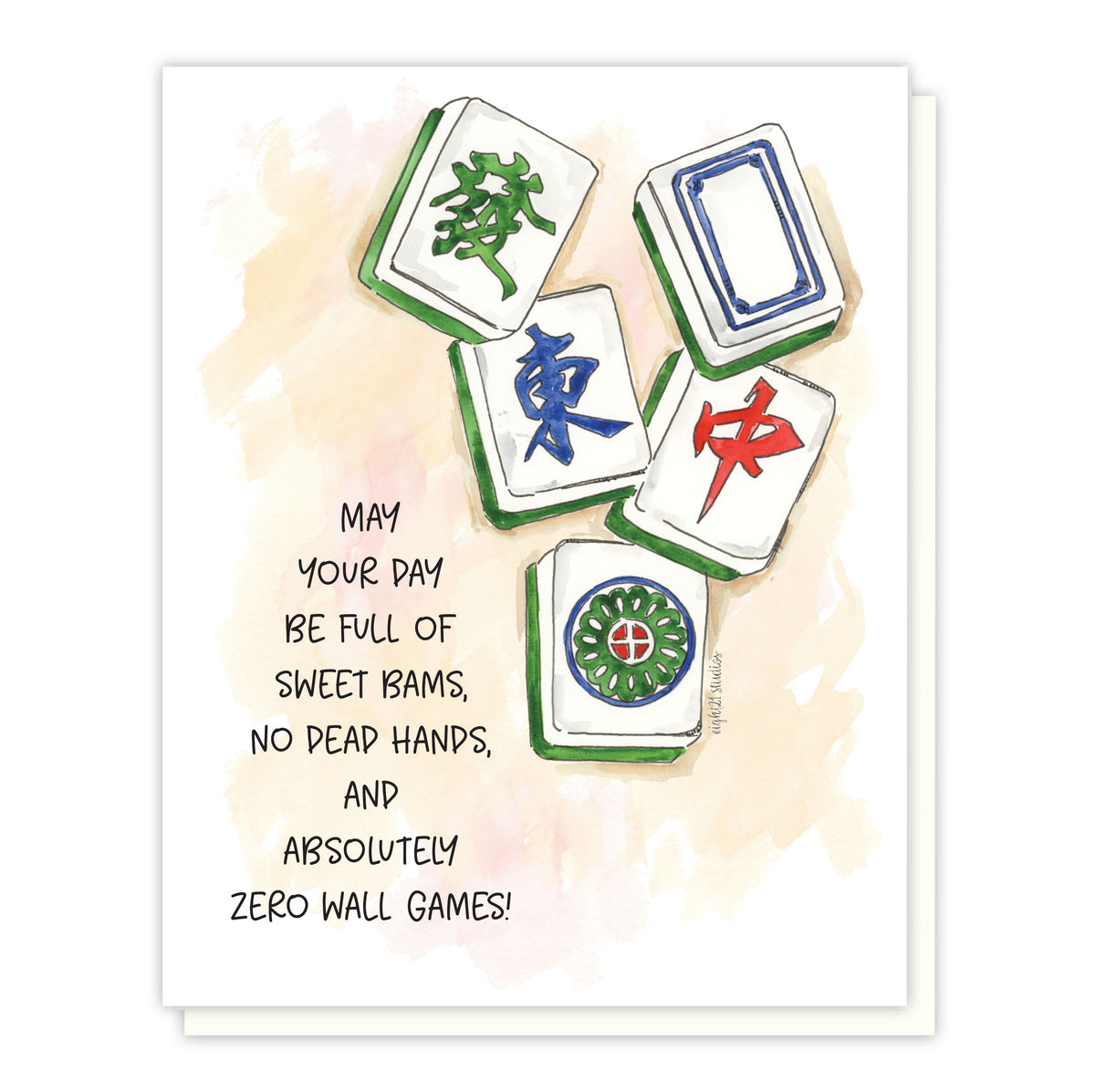 EVERYDAY: Mahjong Greeting Card, Mahjong Card for Friends, Tile Game Lovers Stationery, Mahjong Player Gift, Mahjong Gifts Birthday Card for Women