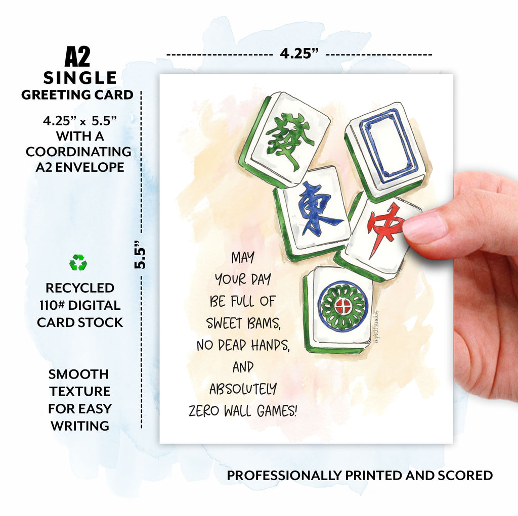 EVERYDAY: Mahjong Greeting Card, Mahjong Card for Friends, Tile Game Lovers Stationery, Mahjong Player Gift, Mahjong Gifts Birthday Card for Women