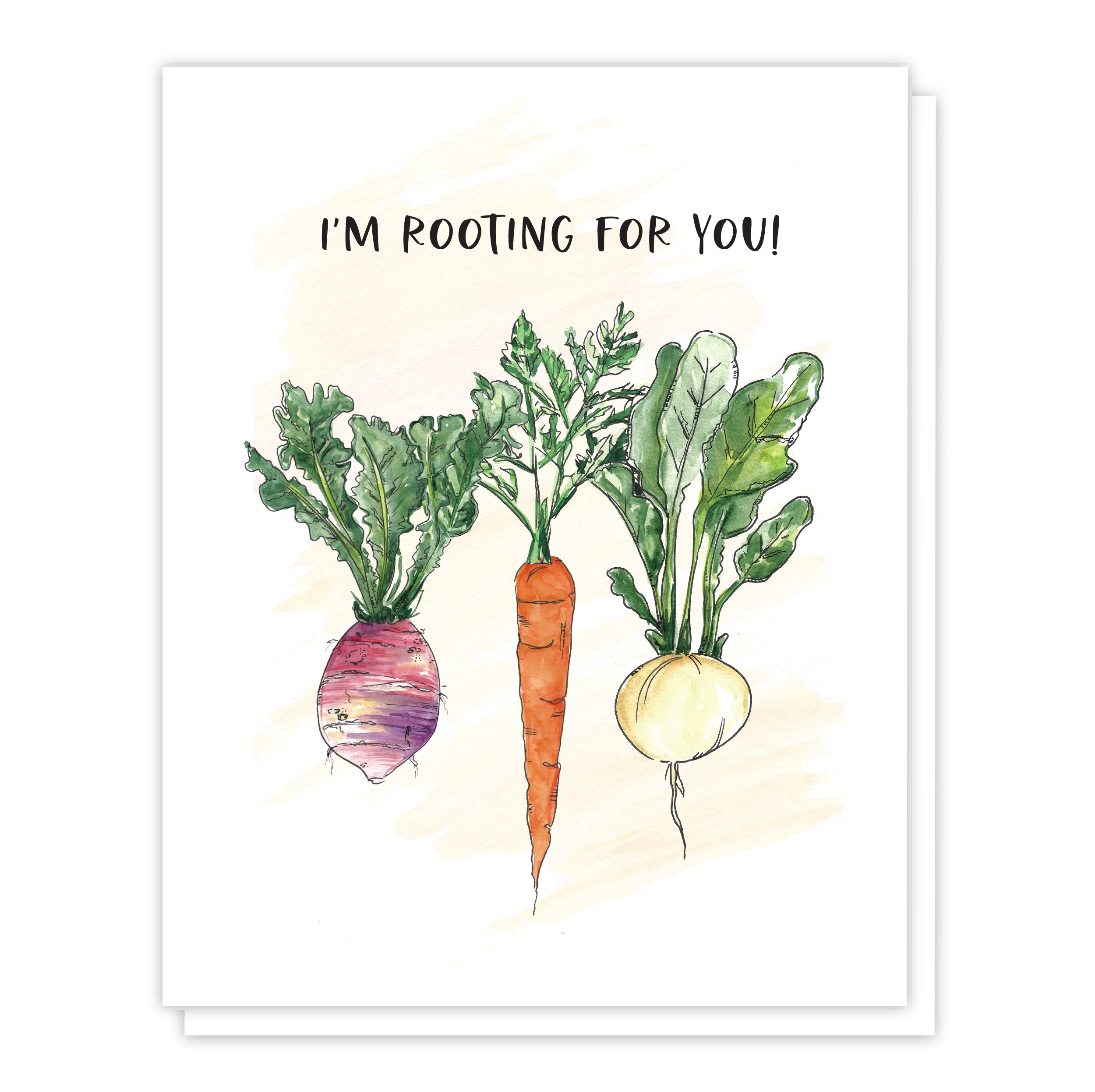 Garden Lover, I'm Rooting for You, Encouragement Watercolor Greeting Card