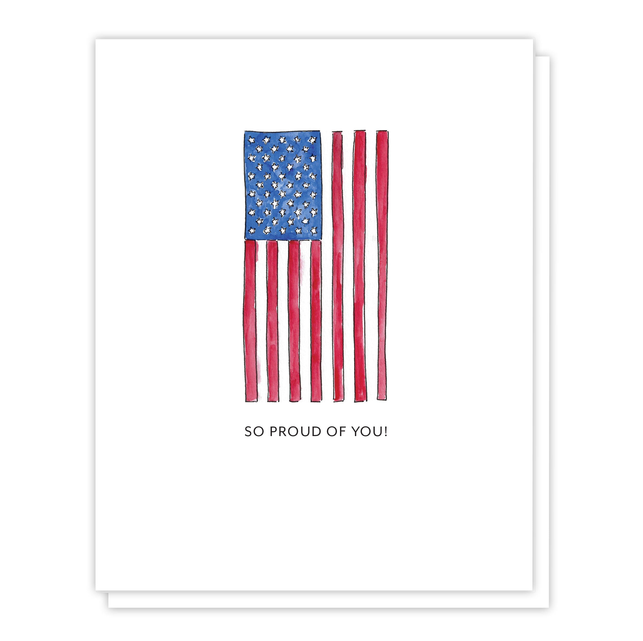 Flag, So Proud American Flag Recognition, Watercolor Greeting Card